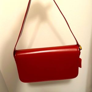 Slowline Red Leather Shoulder / Baguette Bag